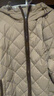 DZZIT地素連帽羽絨服2025秋新款植絨暗紋格紋壓線(xiàn)外套女3J3K2299J 淺卡其色 S 曬單實(shí)拍圖