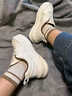 佰姿緣白色襪子女純棉紗線(xiàn)防臭中筒襪春秋冬季2025新款爆款新疆棉抗起球 4奶白咖條 【4雙裝】 均碼 （可免費試穿一雙） 曬單實(shí)拍圖