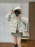 Sweetly·Sun羽絨棉服女2026冬季新款韓版百搭短款面包服蝴蝶結保暖連帽棉襖女 米白色 S 85-108斤 曬單實(shí)拍圖
