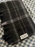 馳射格子圍巾男秋冬季韓版送男友禮物披肩女百搭學(xué)生情侶保暖圍脖潮流 黑色【男女同款  加絨加厚】 曬單實(shí)拍圖