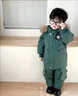 G.duck小黃鴨兒童羽絨服套裝兩件套女童寶寶男童貉子毛領(lǐng)1-3歲寶寶嬰幼 墨綠色 80 cm 曬單實(shí)拍圖