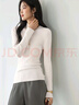伊芙麗（eifini）蔣欣代言【100%綿羊毛可機洗揚子紗】半高領(lǐng)厚針織衫25秋款 白色 半高領(lǐng) M 105-115斤 曬單實(shí)拍圖