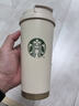 星巴克杯子美式咖啡杯不銹鋼水杯保溫杯保冷杯車(chē)載杯隨手杯送禮 白色金底送小熊掛墜520ml 曬單實(shí)拍圖