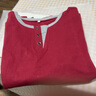 恒源祥純·棉t恤女長(cháng)袖春秋季新款韓版時(shí)尚百搭寬松打底衫女減齡純色上 酒紅色 XL 建議110-125斤 曬單實(shí)拍圖