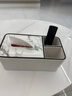 諾爵皮紙巾盒酒店收納盒客廳輕奢多功能高檔家用創(chuàng  )意遙控器桌面抽紙盒 奶白黑邊大理石紋-二合一款送彈簧托 曬單實(shí)拍圖
