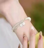 中國黃金（CHINA GOLD）足銀手工盤(pán)纏手鏈女輕奢盤(pán)纏手鏈情人生情人節生日禮物送女朋友 足銀-碎銀子盤(pán)纏手鏈【品牌禮盒】 曬單實(shí)拍圖