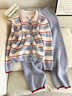 TPNY韓版撞色時(shí)尚條紋毛衣半邊絨睡衣女早秋新款加厚家居服套裝可外穿 長(cháng)袖+長(cháng)褲套裝 M 建議（95-105斤） 曬單實(shí)拍圖
