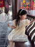 爾山集女童連衣裙漢服旗袍裙夏季洋氣公主裙周歲禮服中國風(fēng)女寶寶裙子 【110cm】 曬單實(shí)拍圖