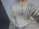 棉之雪美式亨利領(lǐng)毛衣男春秋冬季保暖針織衫外套內搭潮流慵懶風(fēng)衣服 淺灰色 XL 【170CM-182CM】 曬單實(shí)拍圖
