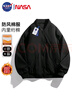 NASA GISS棉服外套男港風(fēng)潮流棉衣休閑寬松加厚棉襖棒球服男 黑色加棉 4XL 曬單實(shí)拍圖