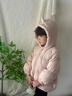 班喜迪女童羽絨服秋冬款2025新款兒童公主外套寶寶洋氣冬季保暖衣服童裝 粉色 100 充絨量：69g 曬單實(shí)拍圖