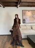 裙子冬季半身裙女不規則新款高級感氣質(zhì)顯瘦拼接時(shí)尚高腰大擺傘裙 咖色 （熱銷(xiāo)） 均碼 80-150斤 曬單實(shí)拍圖