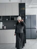 多想余連衣裙秋冬裙子針織冬季穿搭女套裝小香風(fēng)高級感長(cháng)裙韓系長(cháng)袖打底 深灰色高級感坑條套裝【上衣+半身裙】 均碼 【建議80-130斤】 曬單實(shí)拍圖