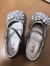 芭比兒童鞋子女童小皮鞋春秋女軟底單鞋女孩魔術(shù)貼水晶鞋DA6758 銀 31 曬單實(shí)拍圖