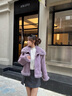 香影【咩咩絨】紫色麂皮絨短外套女2025冬季新款羊羔毛風(fēng)環(huán)保皮草 紫色 M 160/84A/95-110斤 曬單實(shí)拍圖