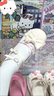 閃動(dòng)少女（SHANDONGSHAONV）lolita低跟平底圓頭可愛(ài)甜美少女洛麗塔lo鞋 奶白色 37 曬單實(shí)拍圖