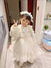 葉余女童洛麗塔Lolita蕾絲公主裙周歲生日禮服寶寶蓬蓬紗西班牙連衣裙 米色連衣裙 90 曬單實(shí)拍圖