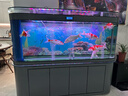 靚寵客廳家用中大型落地靠墻一體防爆玻璃熱帶魚(yú)缸新款底濾魚(yú)缸水族箱 深灰色（底濾+智能顯示屏+大禮包） 200x50x158cm 長(cháng)/寬/高 曬單實(shí)拍圖