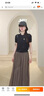 JNBY/江南布衣25夏半身裙女網(wǎng)紗A型寬松層次立體捏皺設計5P6D1575H 201/暗咖 S 曬單實(shí)拍圖