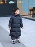巴布豆（BOBDOG）金標中長(cháng)款兒童羽絨服冬季2025年新品寬松男女童裝A類(lèi)95鴨絨外套 黑色 【雙拉鏈】 130 推薦【身高110-120cm】 曬單實(shí)拍圖