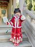 馬面裙女童拜年服秋冬款2025新款兒童漢服冬季中國風(fēng)冬裝加絨 2738紅色+發(fā)夾+毛領(lǐng)+披風(fēng) 120 曬單實(shí)拍圖