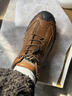 西域駱駝（VANCAMEL）出口美國真皮戶(hù)外運動(dòng)休閑登山鞋男秋冬款軟底寬腳徒步旅游鞋 棕色 39 【標準皮鞋碼】 曬單實(shí)拍圖