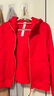 露露lulu Scuba全拉鏈寬松連帽加絨衛衣外套新品休閑時(shí)尚通勤帽衫 新年紅 （寬松版-金標） M /L（建議100-120斤） 曬單實(shí)拍圖