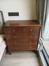 源氏木語(yǔ)實(shí)木現代臥室儲物柜北歐床邊柜子橡木胡桃色0.78米木滑軌五斗柜 曬單實(shí)拍圖