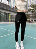 徽格兒（phigeer）高彈力馬拉松跑步運動(dòng)長(cháng)褲女四季通用后口袋假兩件瑜伽壓縮緊身褲 黑色長(cháng)褲 M 曬單實(shí)拍圖