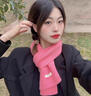 恒源祥紅色澳洲純羊毛圍巾女秋冬季感新款白色加厚圍脖韓系百搭 羊毛/芭比粉色 曬單實(shí)拍圖
