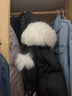 艾萊依甜美毛球羽絨服女質(zhì)感狐貍毛領(lǐng)長(cháng)款連帽保暖鴨絨外套 炭黑L 曬單實(shí)拍圖