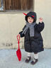 嘟嘟家【四級防水】?jì)和B帽羽絨服中長(cháng)款寶寶鴨絨外套加厚冬季男童冬裝 黑色 100 曬單實(shí)拍圖