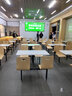 溢彩家具食堂餐桌椅小吃快餐桌椅四人位學(xué)校公司單位不銹鋼連體餐桌椅組合 四人位防火板橡木色 曬單實(shí)拍圖