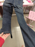 RAJKPOOR女士微喇牛仔褲女褲子2025冬季新款高腰顯瘦彈力修身加絨喇叭長(cháng)褲 水泥灰長(cháng)褲（春秋款） M /27（建議96-106斤） 曬單實(shí)拍圖