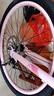 ICOLOUR自行車(chē)成人山地車(chē)公路賽車(chē)單車(chē)騎行變速內走線(xiàn)學(xué)生男女青少年 【薔薇粉】非減震-鋼架輻條輪 24寸24速（145-165cm） 曬單實(shí)拍圖