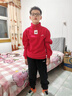 貴人鳥(niǎo)童裝男童套裝冬季大童保暖紅色兩件套兒童加絨拜年服男孩賀歲冬裝 曬單實(shí)拍圖