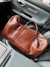 暇步士（Hush Puppies）旅行包男士復古真皮高檔頭層牛皮時(shí)尚隨身通勤大容量登機包行李包 深咖色HA-1311009W-504 曬單實(shí)拍圖