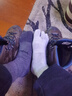injinji雙層套襪五指襪男長(cháng)筒專(zhuān)業(yè)徒步運動(dòng)羊毛coolmax五趾襪子冬 黑灰色 SM/MD（37-44） 曬單實(shí)拍圖