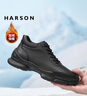 哈森（Harson）男鞋冬季加絨棉鞋高幫戶(hù)外靴子男保暖厚底休閑皮鞋 黑色 絨里 40 曬單實(shí)拍圖