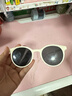 兒童復古米色框墨鏡港風(fēng)洋氣男女童太陽(yáng)鏡圓臉寶寶眼鏡 米白色 曬單實(shí)拍圖