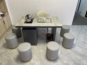 億品天城輕奢簡(jiǎn)約現代巖板茶桌椅組合陽(yáng)臺燒水壺一體辦公室石板小茶臺茶幾 1.2米單桌+1輕奢椅+4圓凳 【材質(zhì)升級+包送貨+包安裝】 曬單實(shí)拍圖