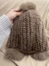 恒源祥水貂毛皮草帽子女士冬季新款加厚保暖護耳貂皮編織百搭狐貍球帽子 淺咖色 S(54-56cm) 曬單實(shí)拍圖