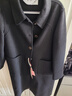 千柏年純羊毛雙面呢韓版大衣女翻領(lǐng)單排扣輕奢感高級秋冬長(cháng)外套黑色XL 曬單實(shí)拍圖