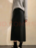 三彩2025冬季新款半身裙松緊高腰直筒裙開(kāi)叉長(cháng)裙簡(jiǎn)約氣質(zhì)女 寂靜灰 M 曬單實(shí)拍圖