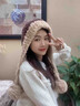 德國Lylou冬季防寒帽大頭圍毛絨掛球可愛(ài)護耳帽子女遮耳加絨加厚拼色針織帽 三球皮毛拼色-黑色 均碼 曬單實(shí)拍圖