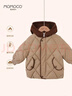 瑪米瑪卡（MOMOCO）兒童棉服外套冬季保暖連帽棉衣棉襖韓版休閑外套 咖色 120 曬單實(shí)拍圖