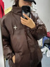 QGF美式pu皮棉服女冬季新款設計感小眾棉衣外套寬松加厚保暖立領(lǐng)棉襖 咖色 L 曬單實(shí)拍圖