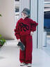 女童衛衣套裝秋季2025新款兒童韓系穿搭大童女孩洋氣秋裝運動(dòng)衣服 紅色加絨套裝【升級版-加絨上衣+加絨褲子】 150 曬單實(shí)拍圖