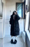 何佳功羽絨棉服女韓系連帽冬季2025年新款中長(cháng)款加厚保暖棉襖外套過(guò)膝 黑色 均碼 【建議90-120斤】 曬單實(shí)拍圖