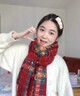 締晶圍巾女士秋冬季2026年新款禮盒保暖圍脖生日情人節禮物女朋友實(shí)用 【紅格子款02】圍巾+花束賀卡+手套+保溫杯 曬單實(shí)拍圖